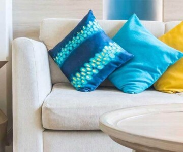 Living room put back together after upholstery cleaning